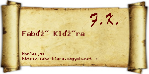 Fabó Klára névjegykártya