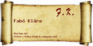 Fabó Klára névjegykártya