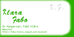klara fabo business card