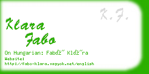 klara fabo business card